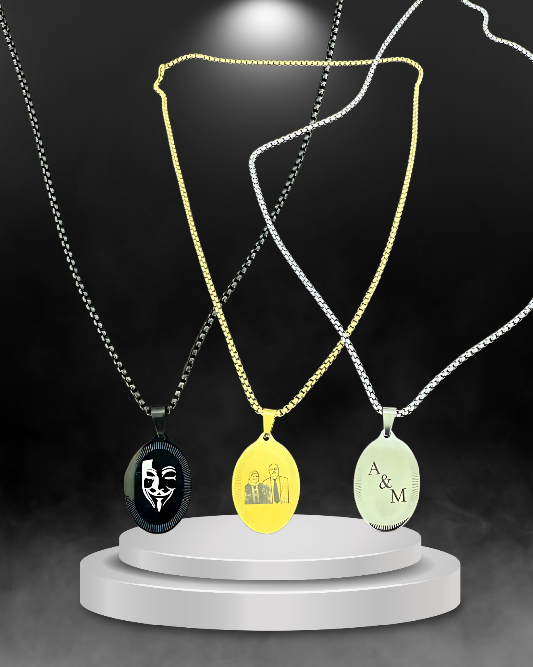 Stainless Steel Necklace – Gold, Black, or Silver Finish