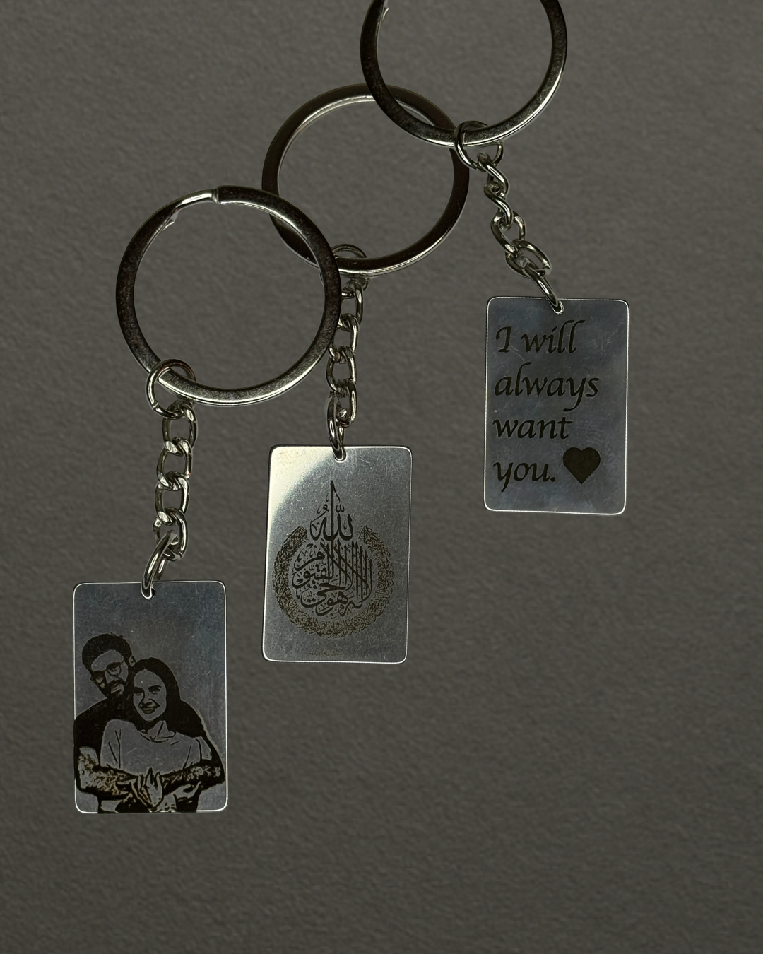 Custom Metal Rectangle Engraved Keychain – 3×2 cm