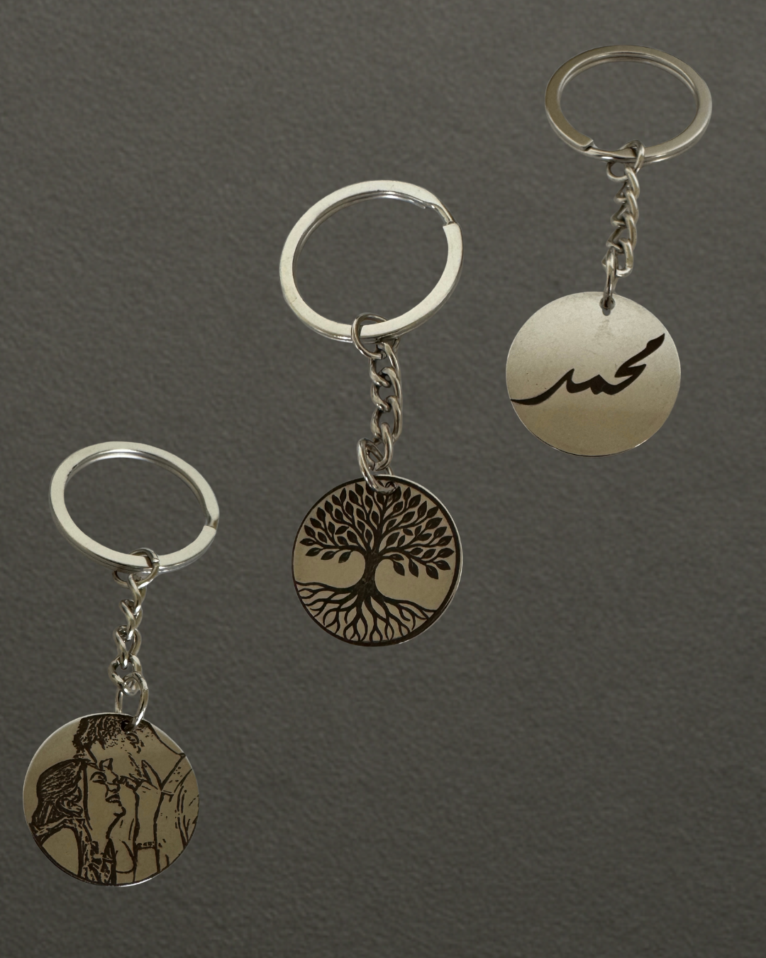 Custom Round Metal Keychain – Laser Engraved