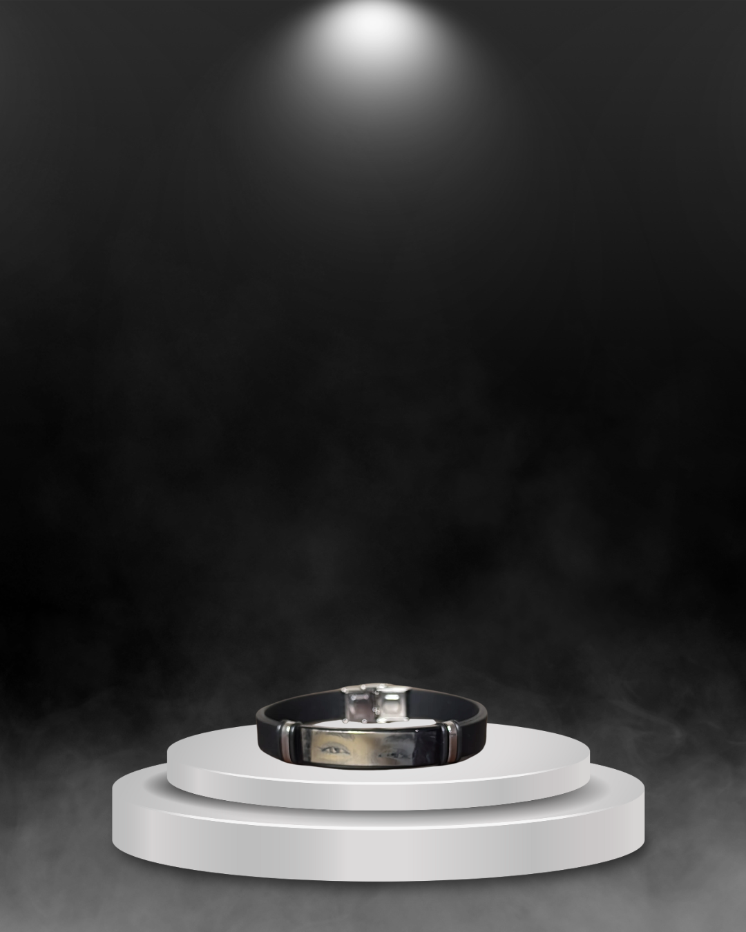 Steel & Rubber Custom Engraved Bracelet